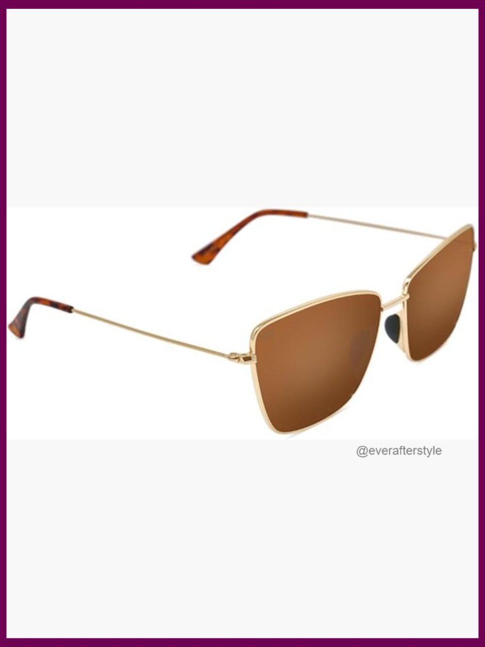 Oversized Metal Cat-Eye Sunglasses with Polarized Lenses